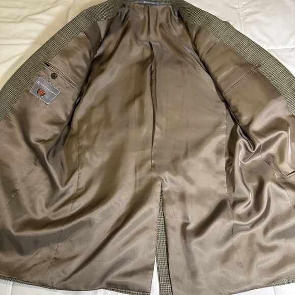 HICKEY FREEMAN WOOL SILK LINEN TAN SPORT COAT Sz 42L Single Breast Two Button - Picture 10 of 15